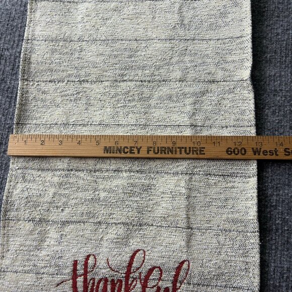 Thankful Fall Harvest Table Runner Woven Tapestry Pumpkins Floral 69” Holidays - Picture 3 of 11